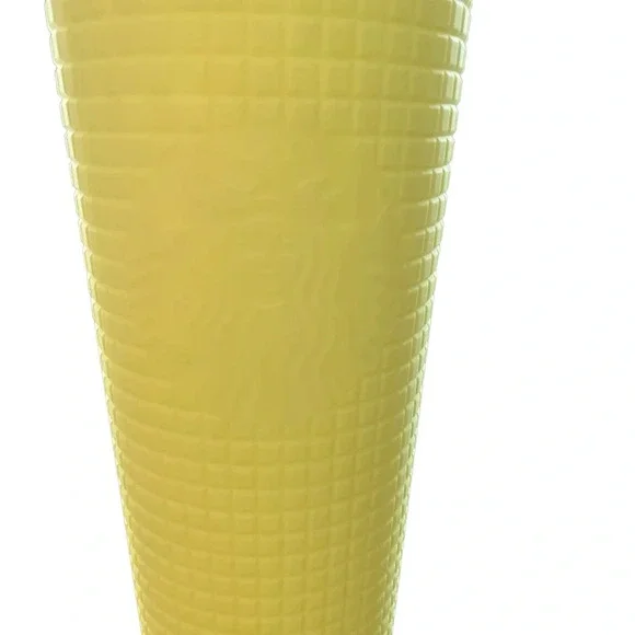Yellow grid Starbucks tumbler. - Picture 2 of 4